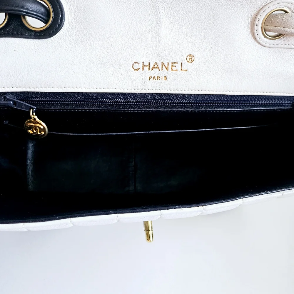 Chanel Black & White Mademoiselle Flap Bag